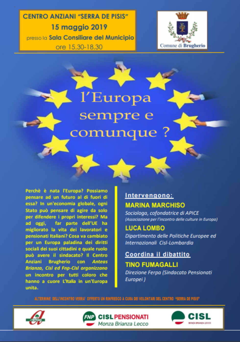 Incontro a Brugherio sull'Europa