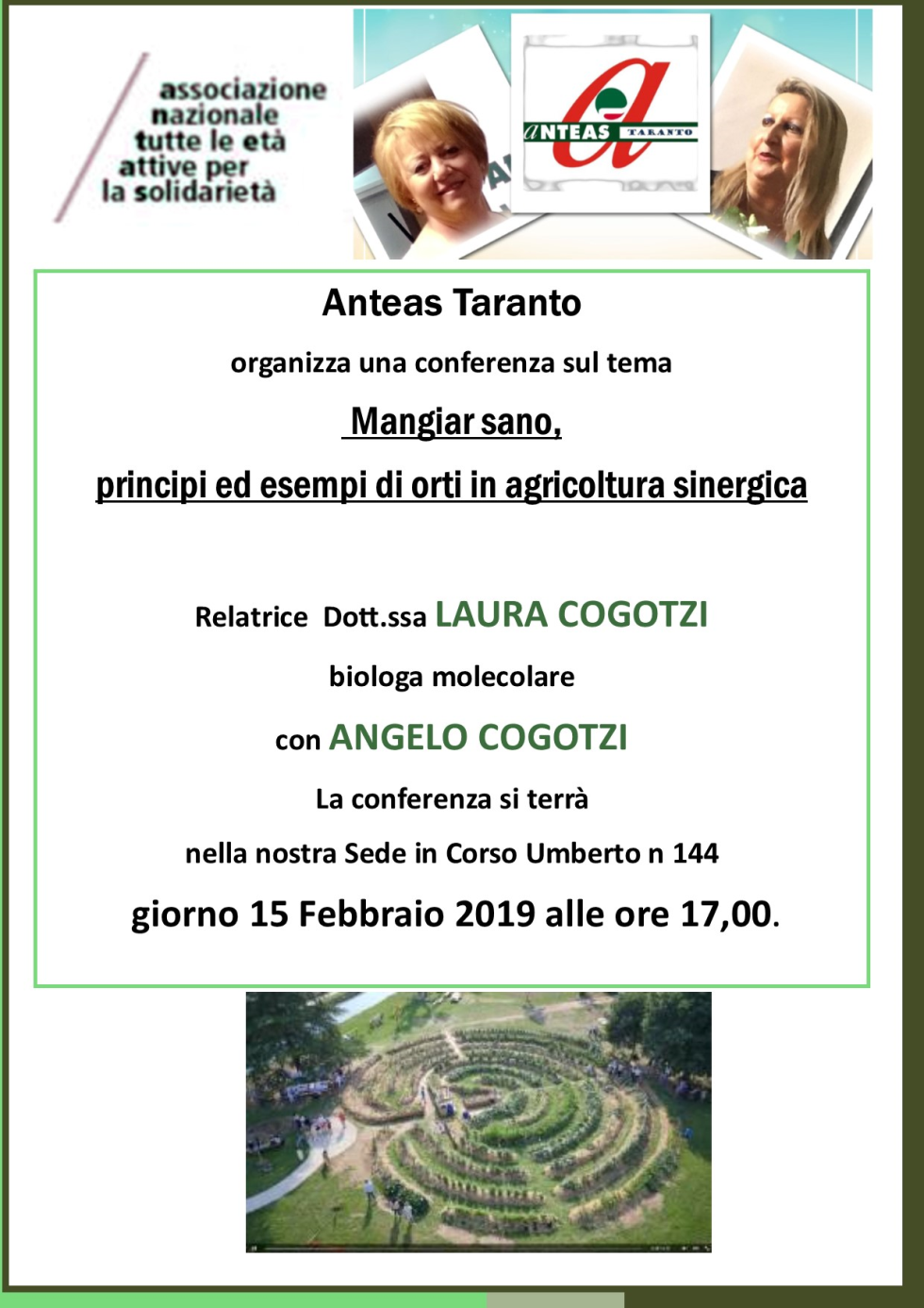 Agricoltura sinergica e sostenibilità. Un approfondimento con gli esperti presso Anteas Taranto.