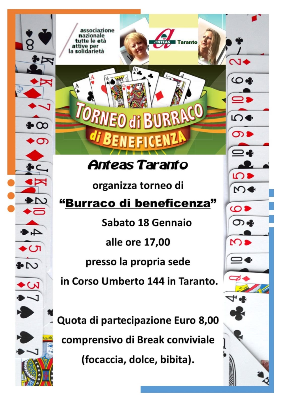  Torneo di burraco per beneficienza organizzato da Anteas Taranto.