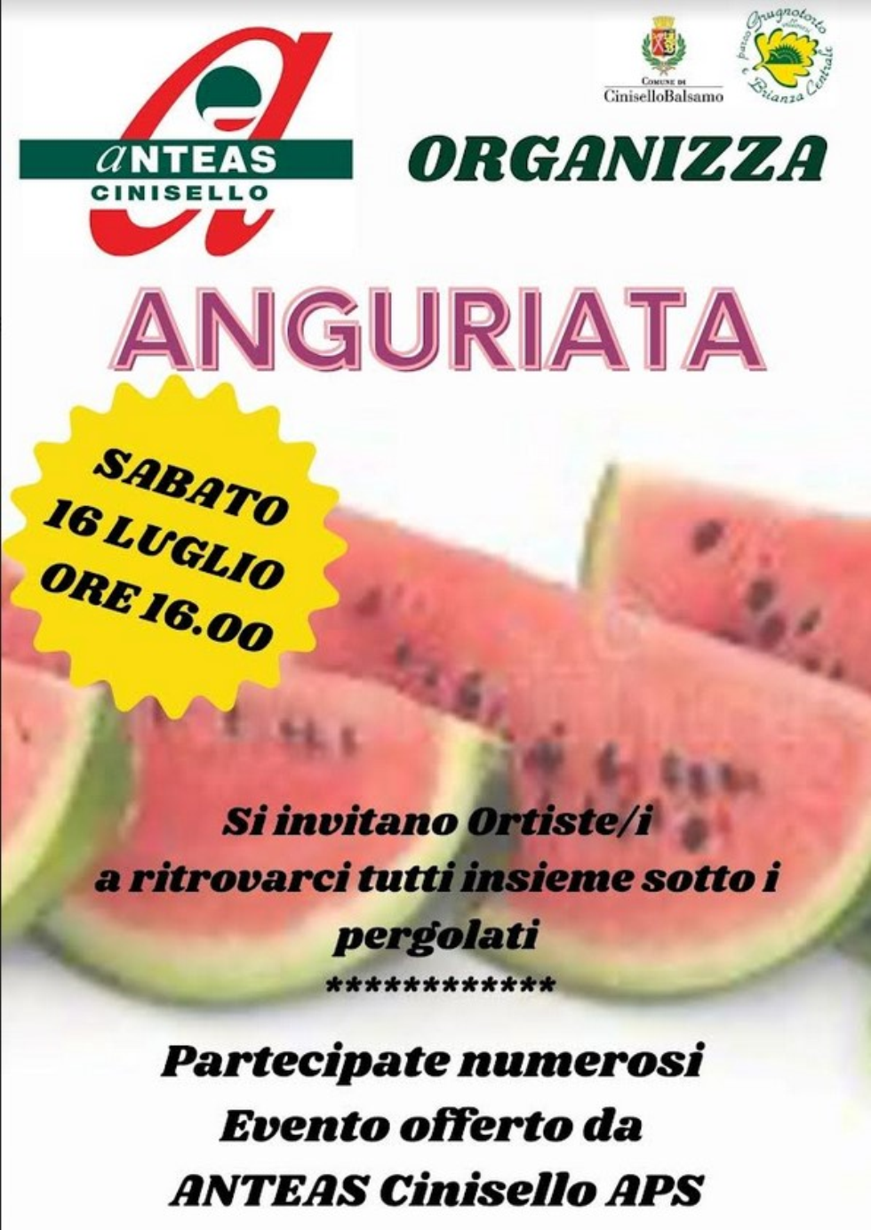 Anteas Cinisello (MI) organizza l'anguriata