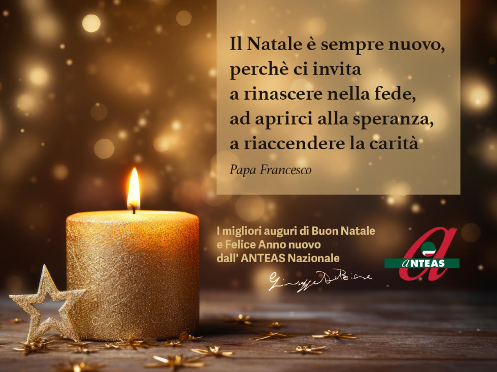 Gli auguri di un buon Natale 2023 e di un felice 2024 dell'Anteas Nazionale