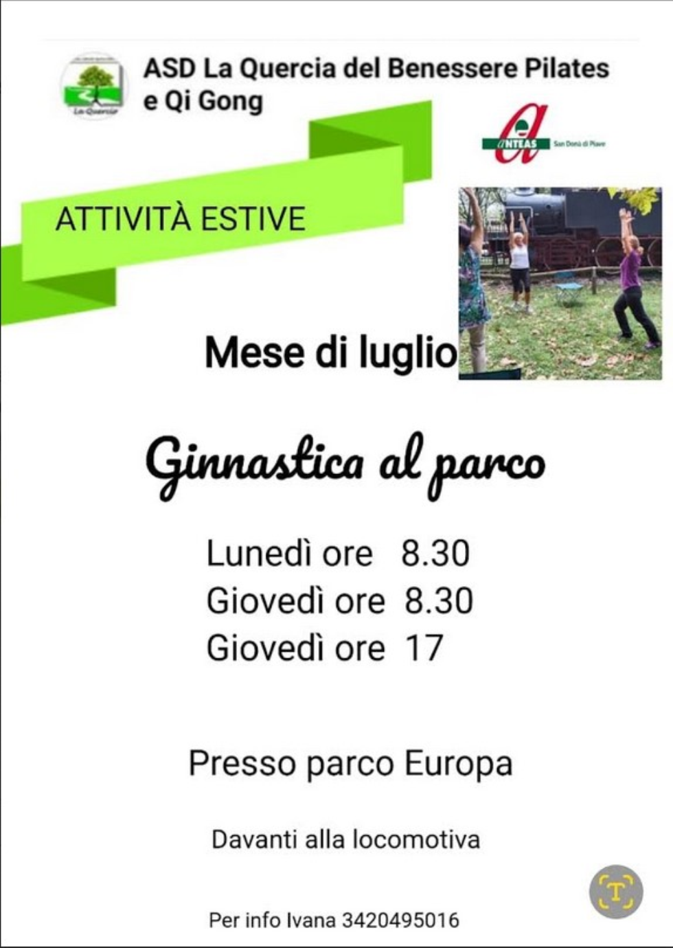 Ginnastica al parco