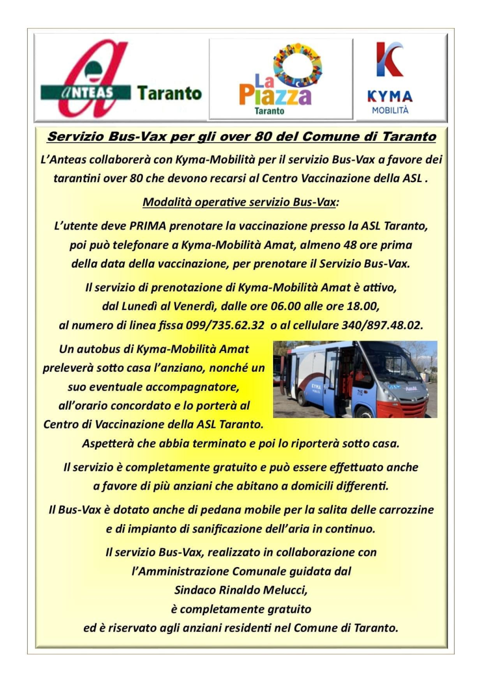 Anteas Taranto, assieme a 