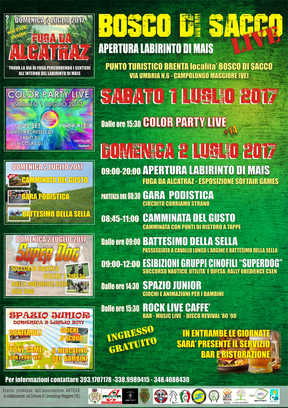 Bosco di Sacco live, 1-2 luglio 2017, Campolongo Maggiore