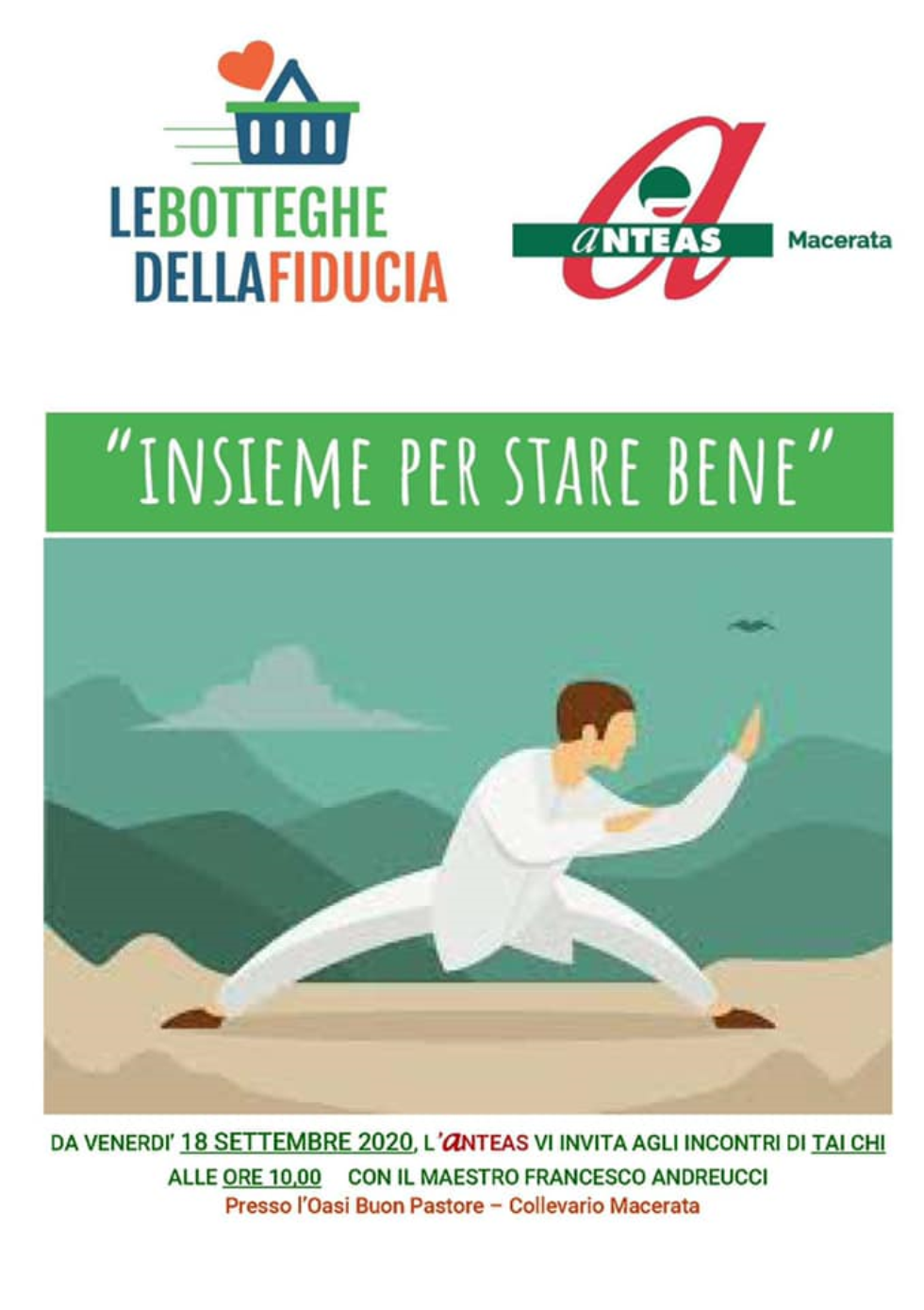 Anteas Macerata riprende incontri di Tai Chi.