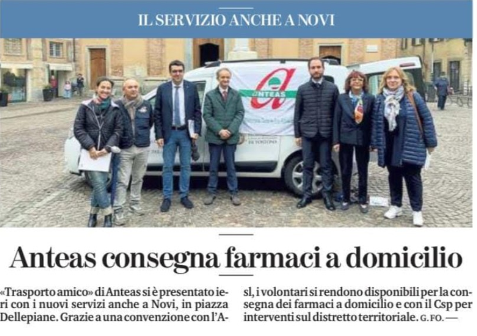 Anteas Trasporto Amico di Alessandria arriva a Novi Ligure
