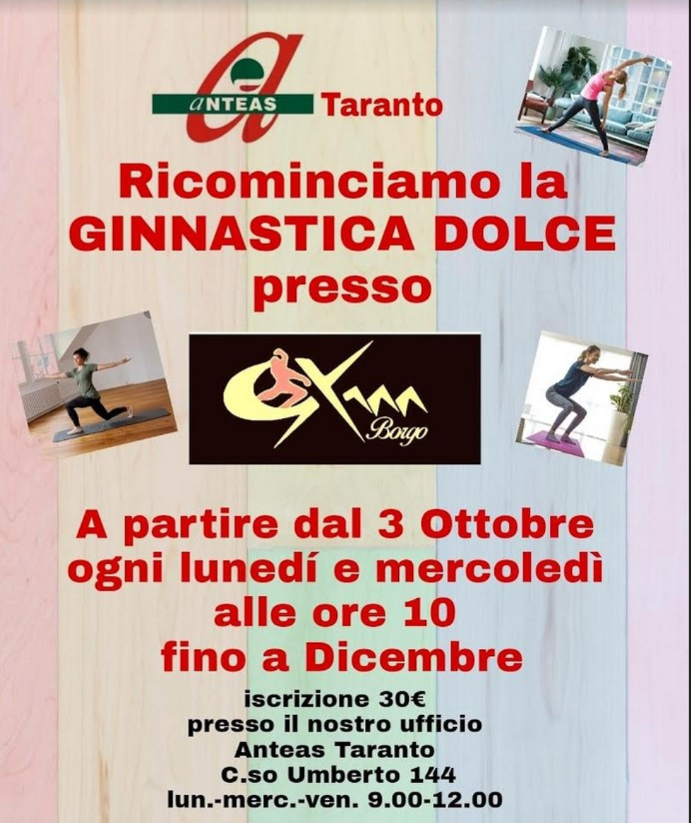 Ginnastica dolce e passeggiate in compagnia, con Anteas a Taranto