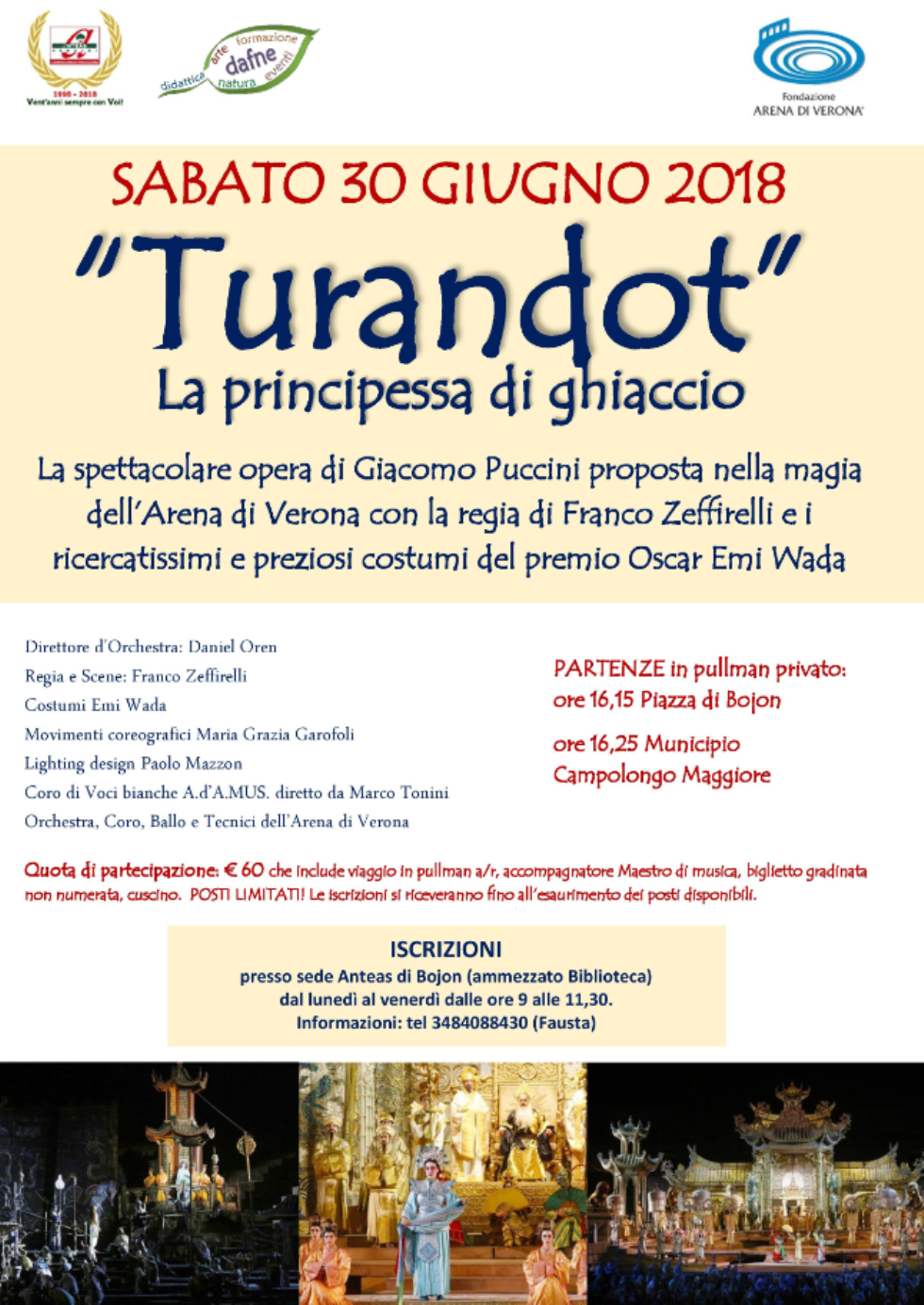 All'Arena di Verona sulle note della Turandot di Giacomo Puccini e una serata in biblioteca per i più piccoli