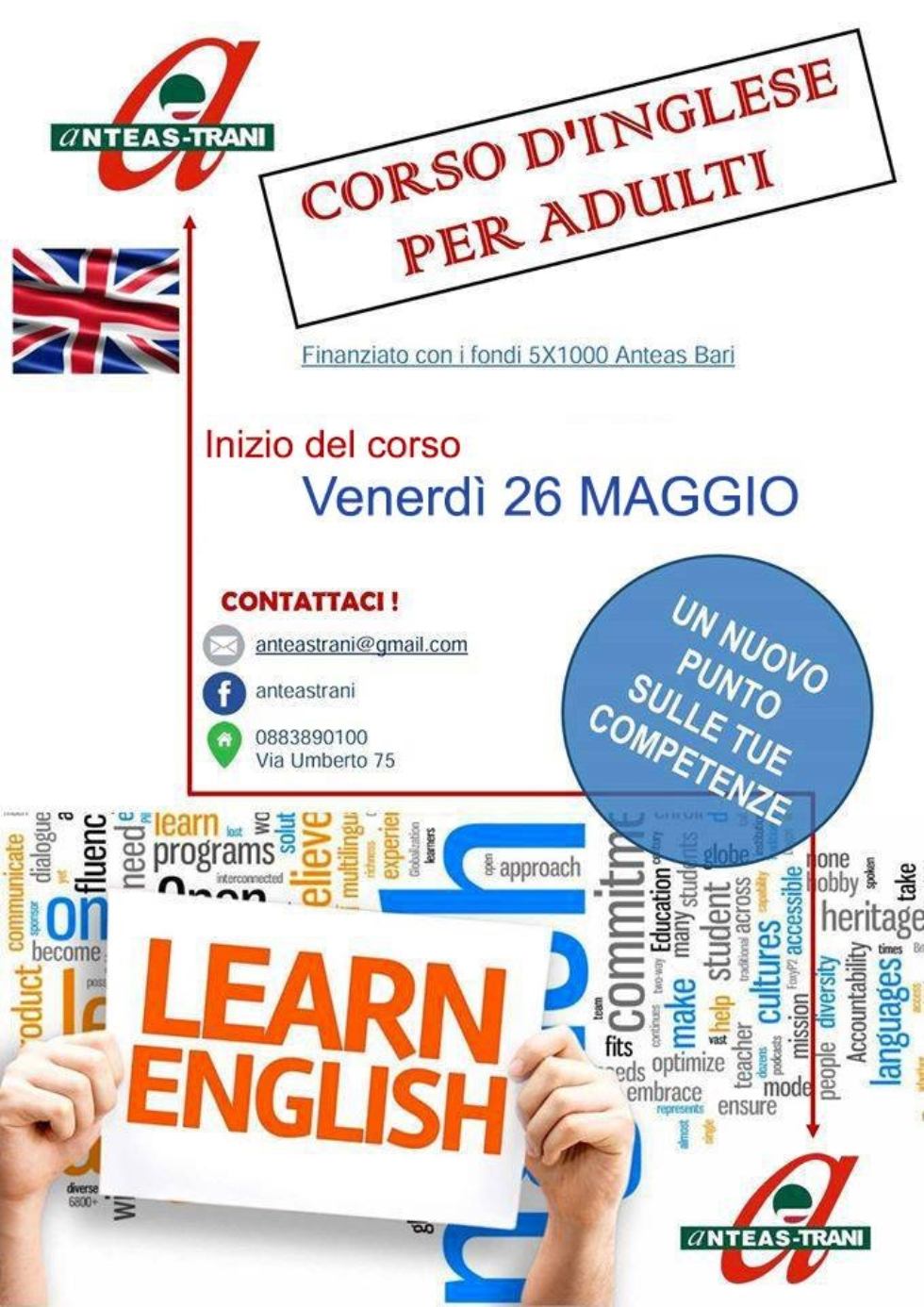 Anteas Trani, a scuola d'inglese, anche per fare nuove amicizie