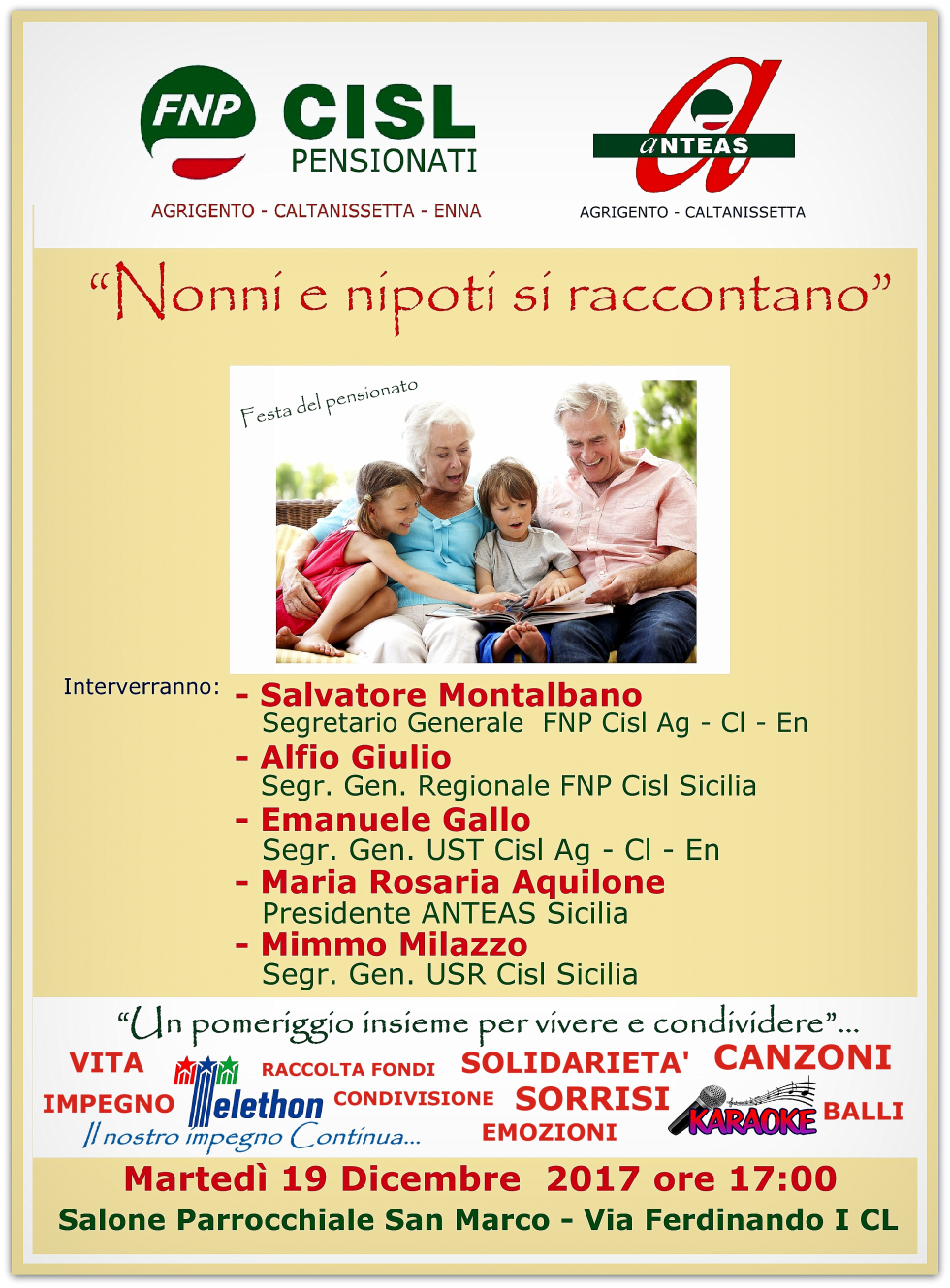 Due iniziative di Anteas (ed Fnp) in Sicilia: 