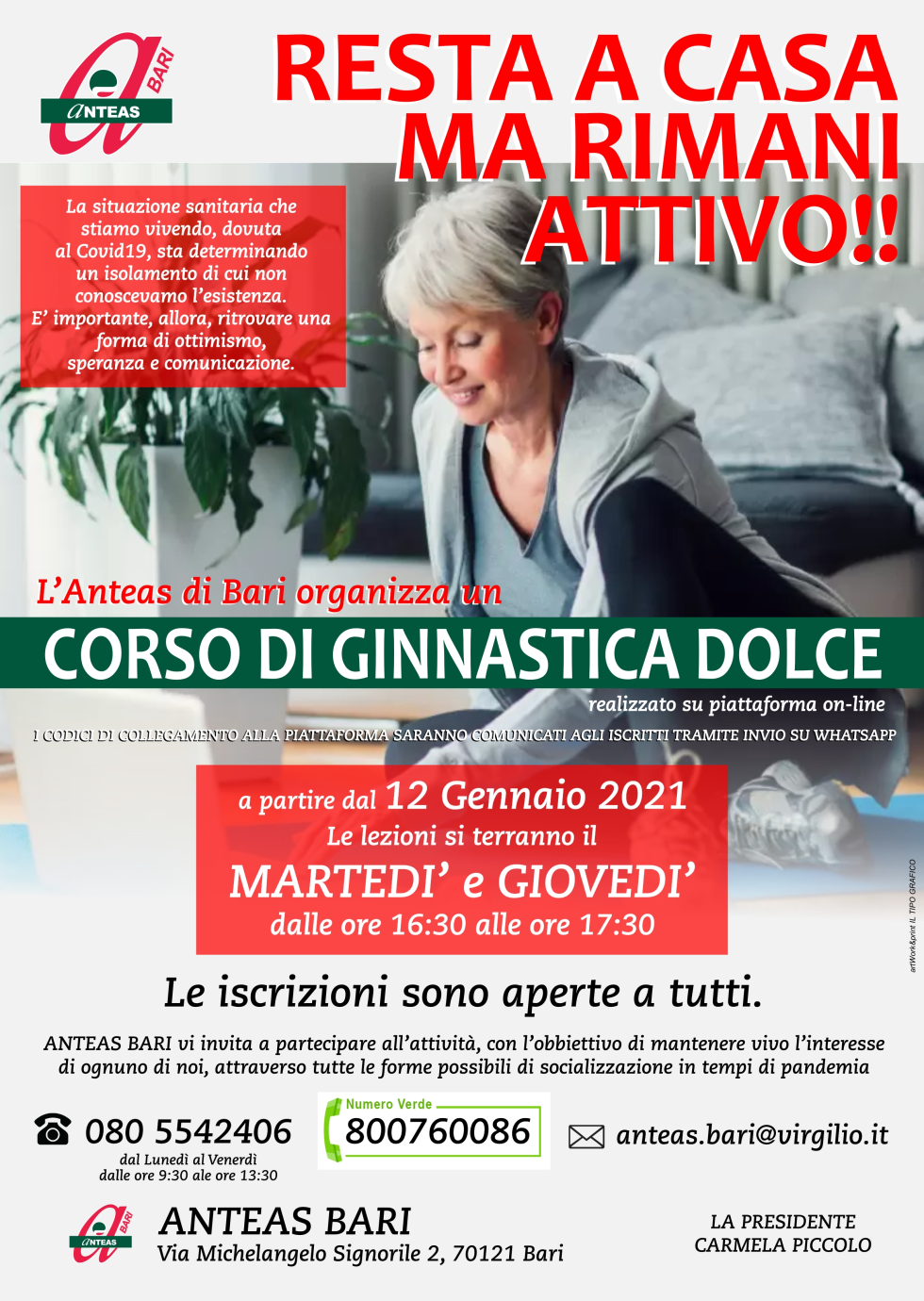 Anteas Bari organizza un corso di ginnastica dolce