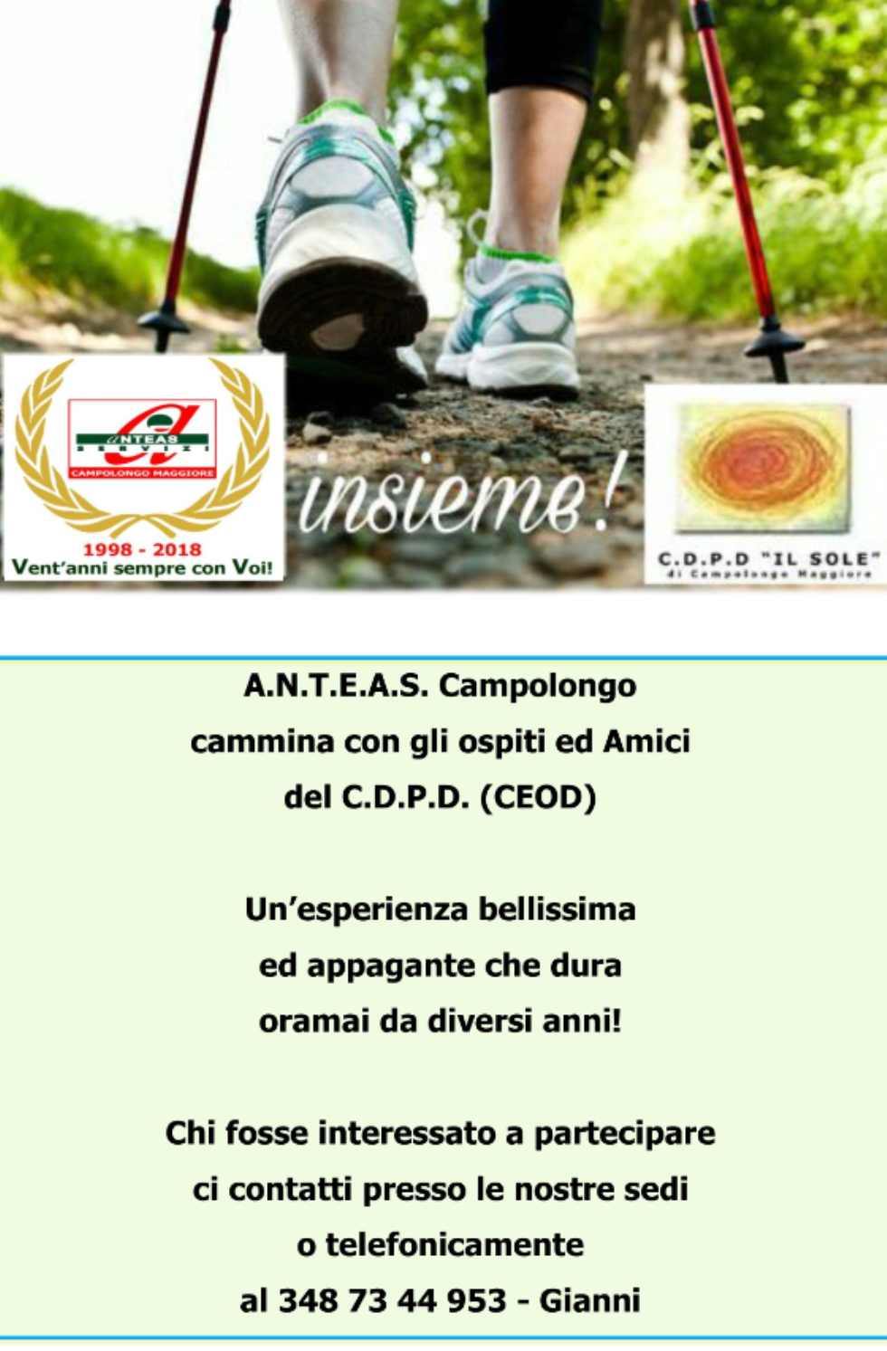 Anteas Campolongo Maggiore propone, tra le altre cose, il progetto 